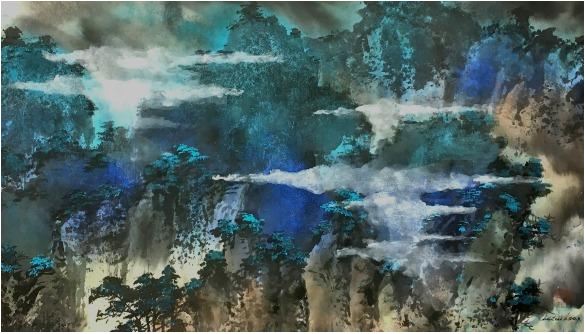 Christine Leongs Mountains in Blue